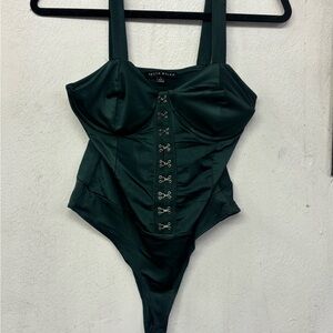 Haute Monde Dark Green Bodysuit
